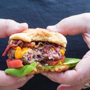 Our Best Low FODMAP burger with bite out