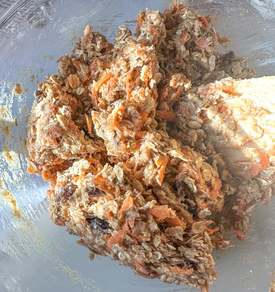 carrot cake oatmeal cookies batter.