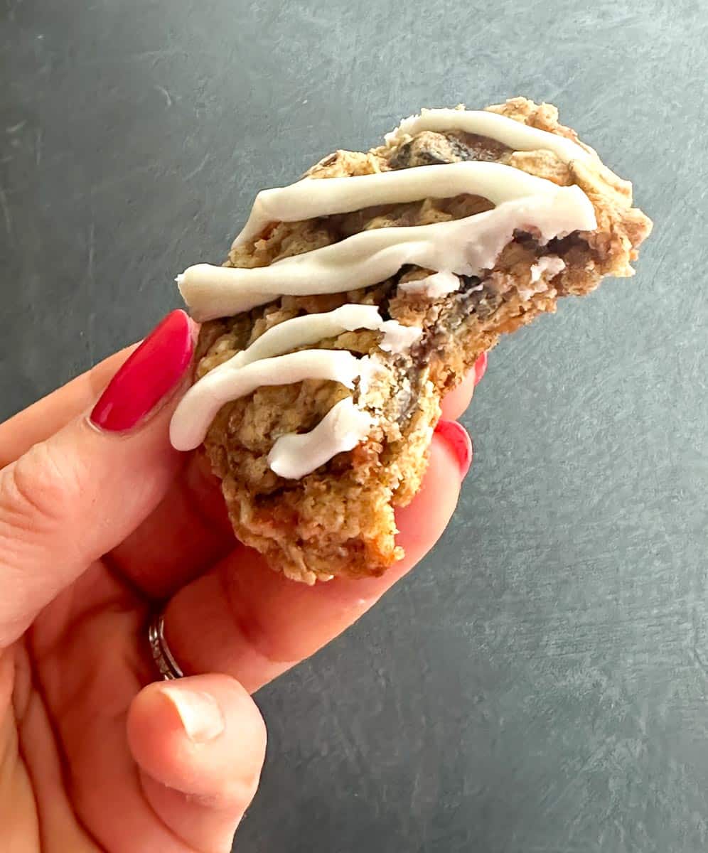 cookie with bite out.