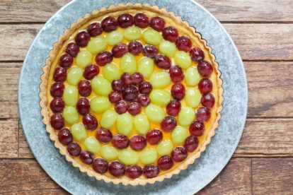 Fresh Grape Tart with Brown Sugar & Sour Cream Custard overhead image copy