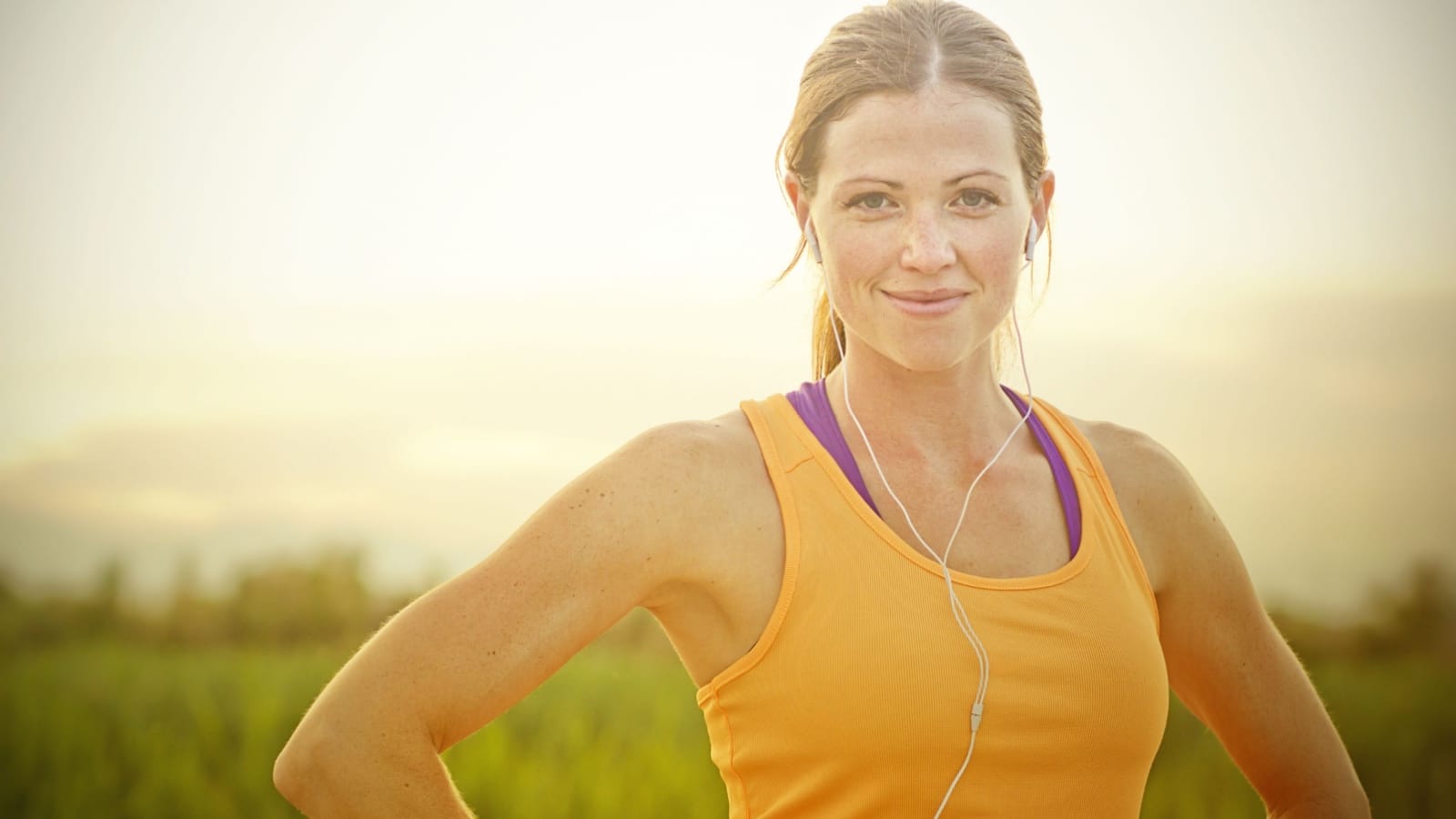 Healthy woman exercising.