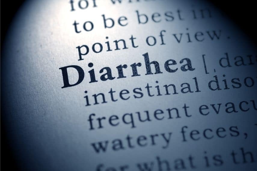 close up of the word diarrhea in a dictionary