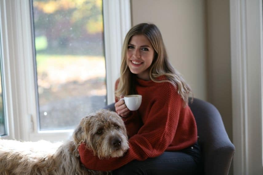 Julia Celestini and her dog