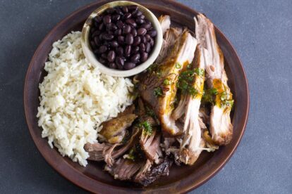 Main image of Low FODMAP Cuban-Style Roast Pork on brown ceramic plate