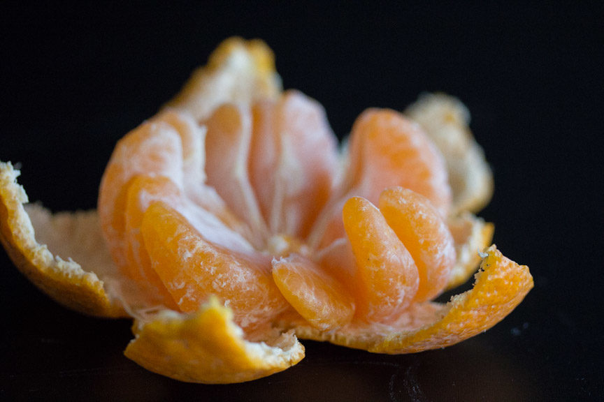 Mandarins inside closeup
