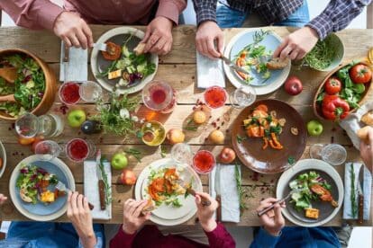 people eating together