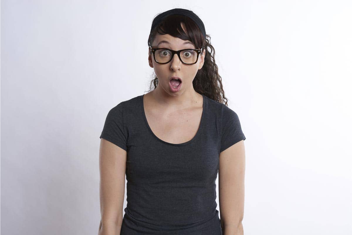 person looking surprised.