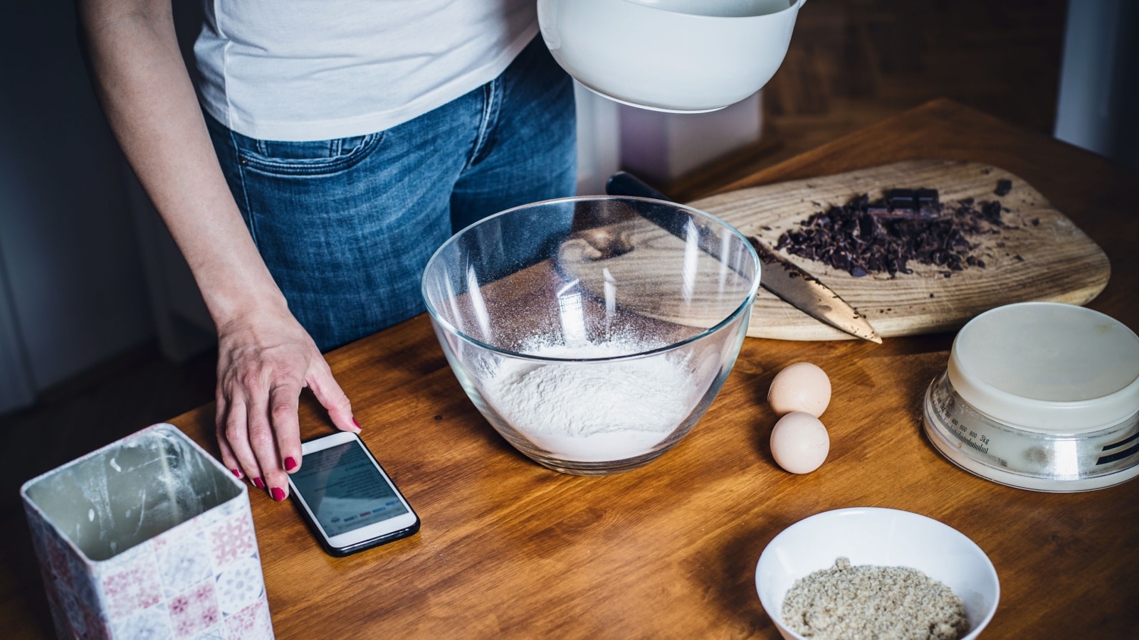 woman cooking.