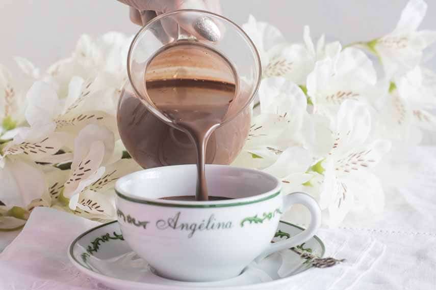 pouring hot chocolate