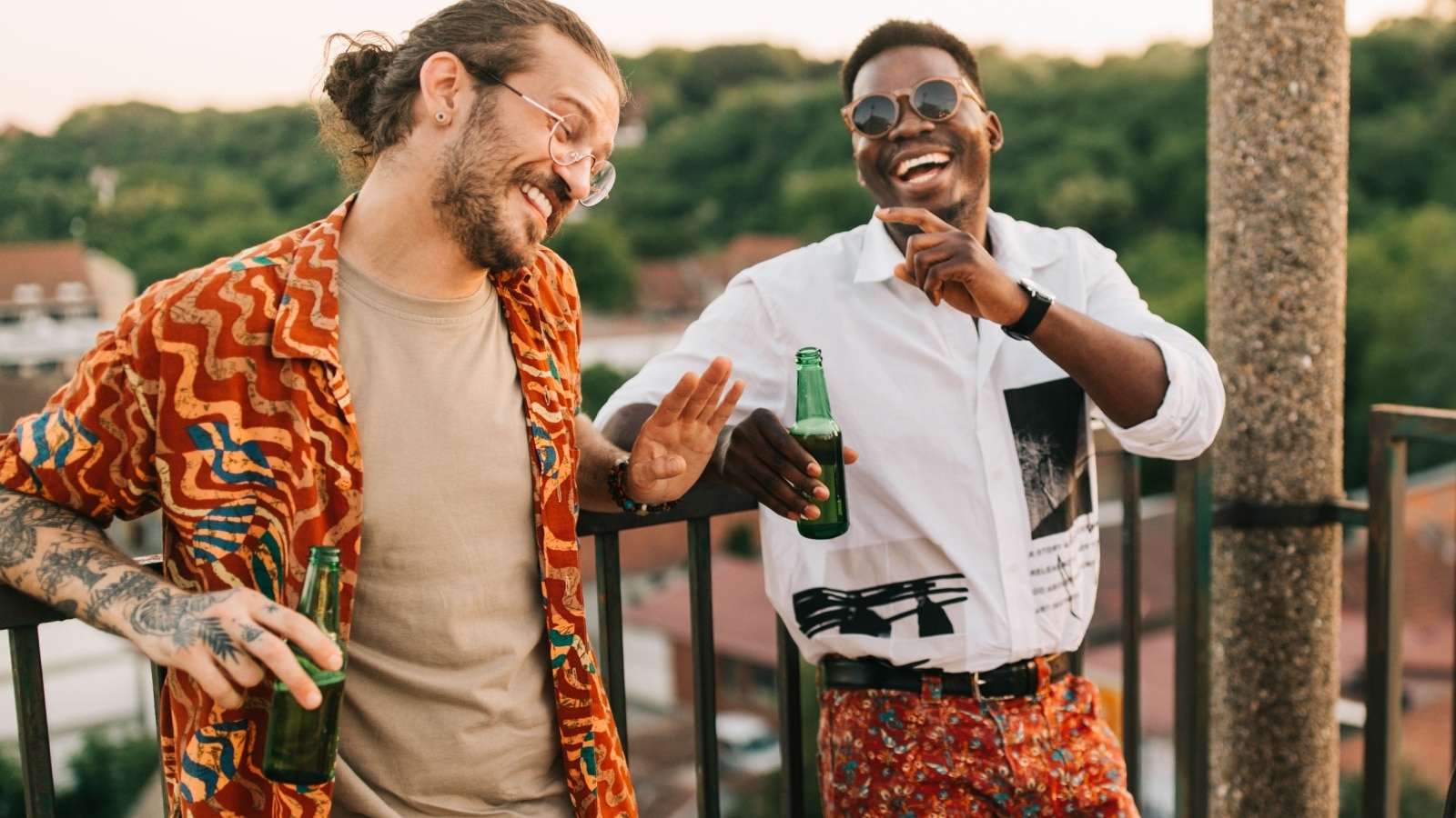 Psych out. Just kidding. Men laughing. 