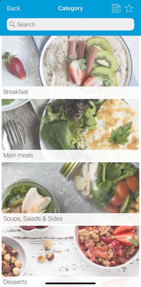 Recipes on Monash app