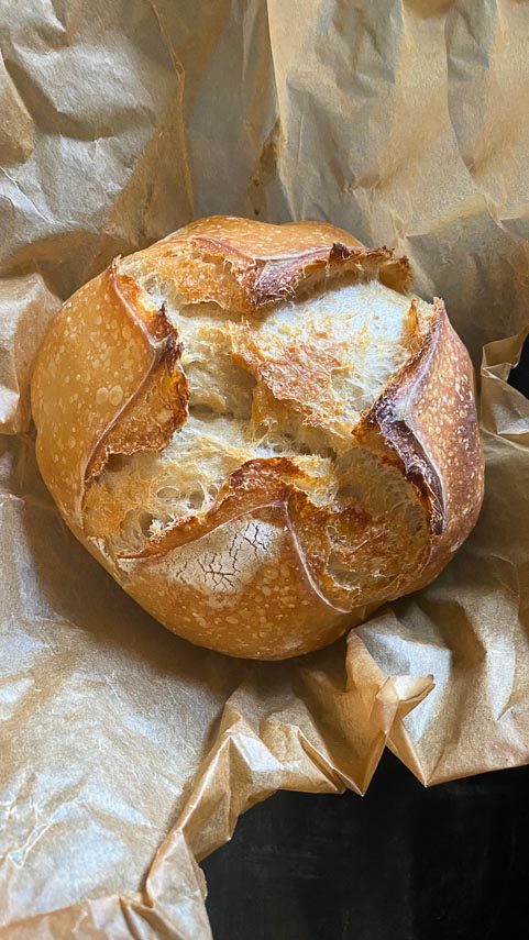 Robin's sourdough on parchment paper