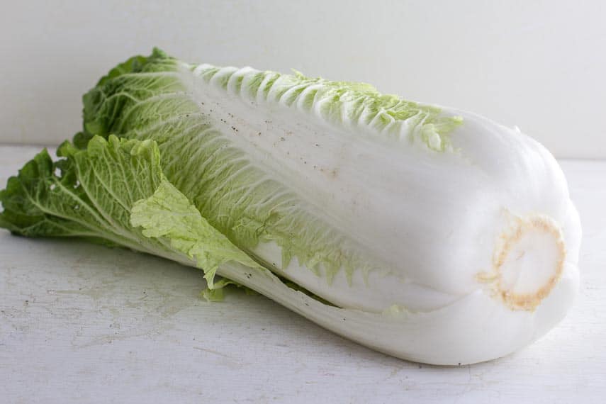 Root end of Napa cabbage