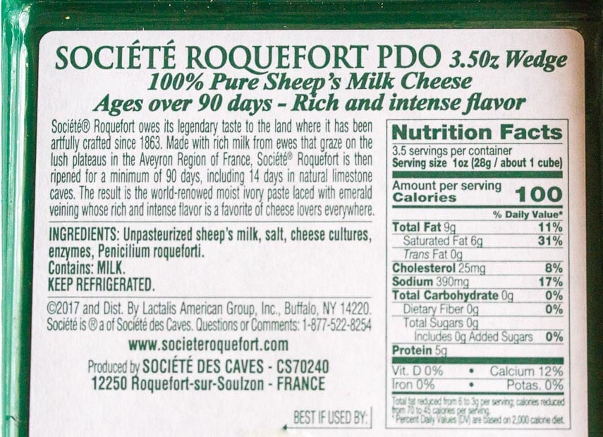 Roquefort cheese label