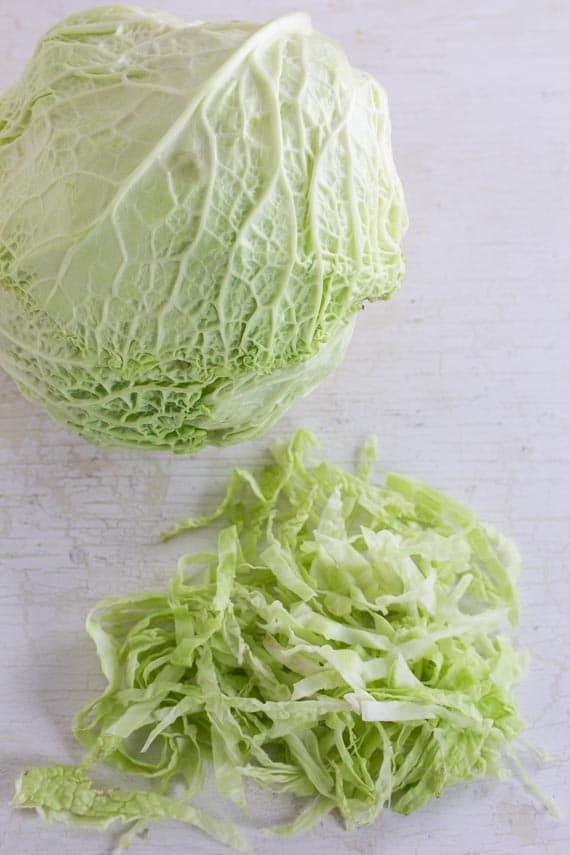 Savoy cabbage on white background
