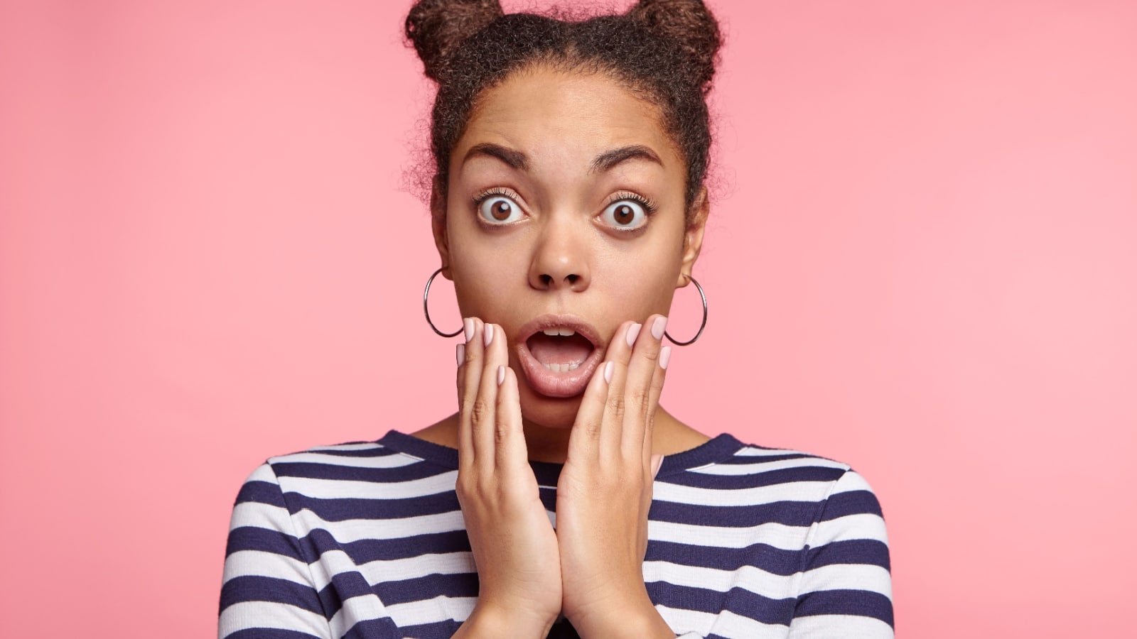Shocked surprised woman.
