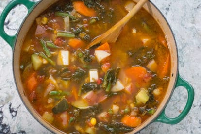 Low FODMAP summer garden vegetable soup