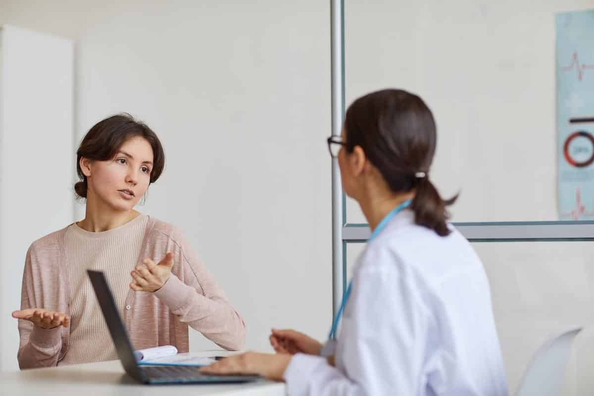 talking to doctor.