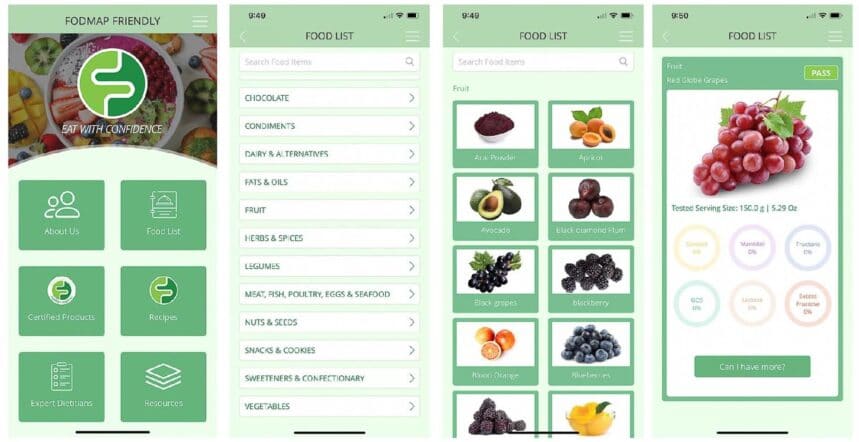 UPDATED FODMAP Friendly App screens 2