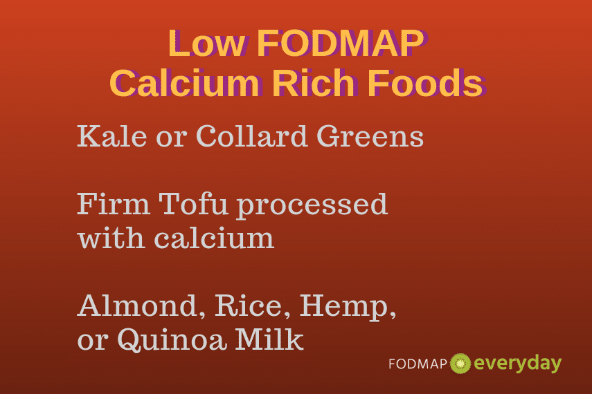 List of low FODMAP calcium rich foods
