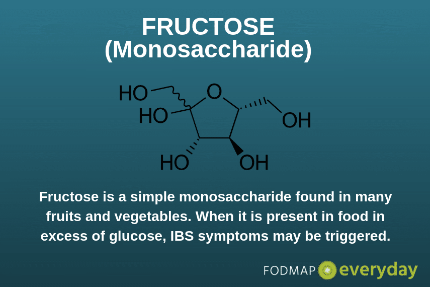 Fructose is a simple monosaccharide found in many fruits and vegetables. When it is present in food in excess of glucose, IBS symptoms may be triggered.